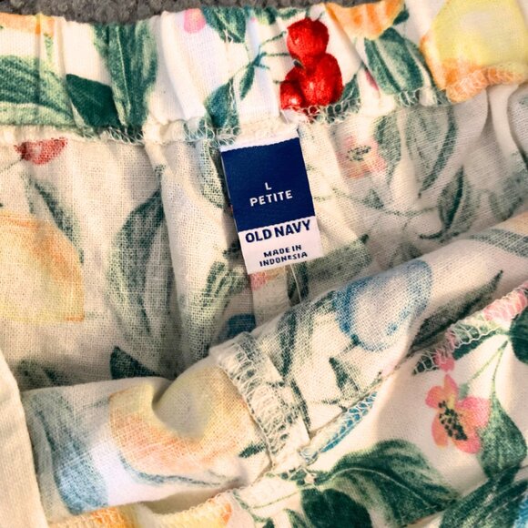 NWT OLD NAVY FRUIT PRINT FAUX-WRAP LINEN SKORT - SIZE L PETITE - Picture 8 of 10